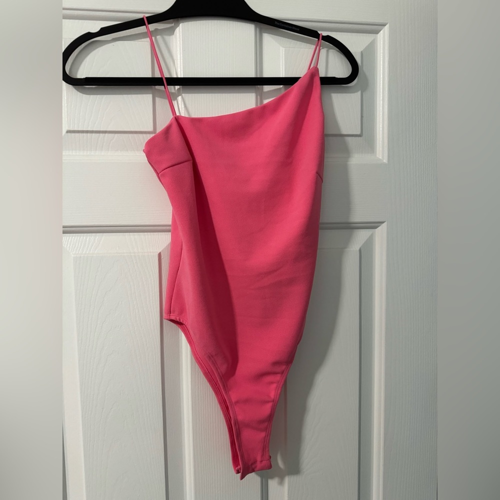 Princess Polly Womens Evella Asymmetrical Bodysuit Size 4 Pink